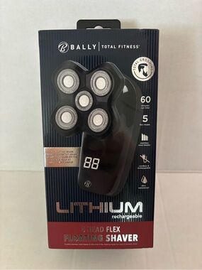New! Bally Total Fitness Lithium Rechargeable Floating 5 Head Flex Shaver.